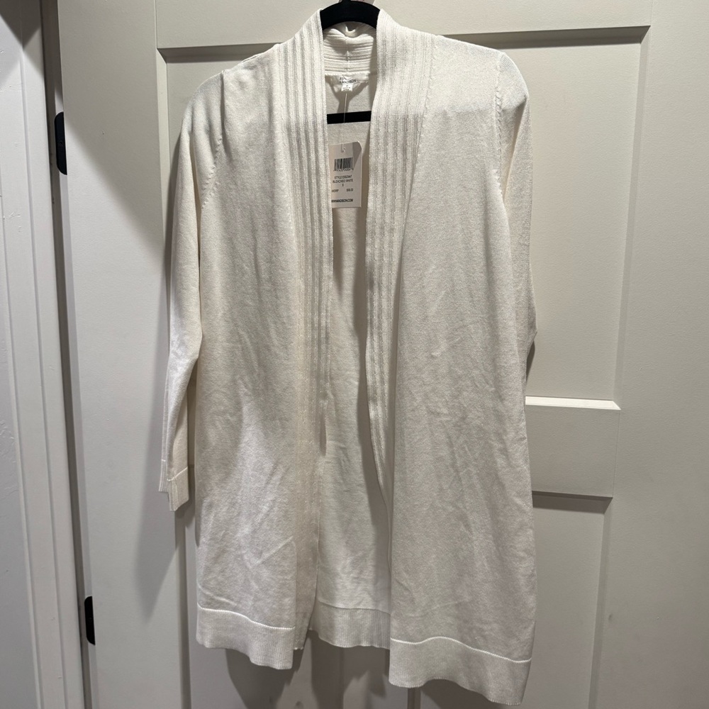 NWT 89th & Madison “Bleached White”Knit Open Front Cardigan